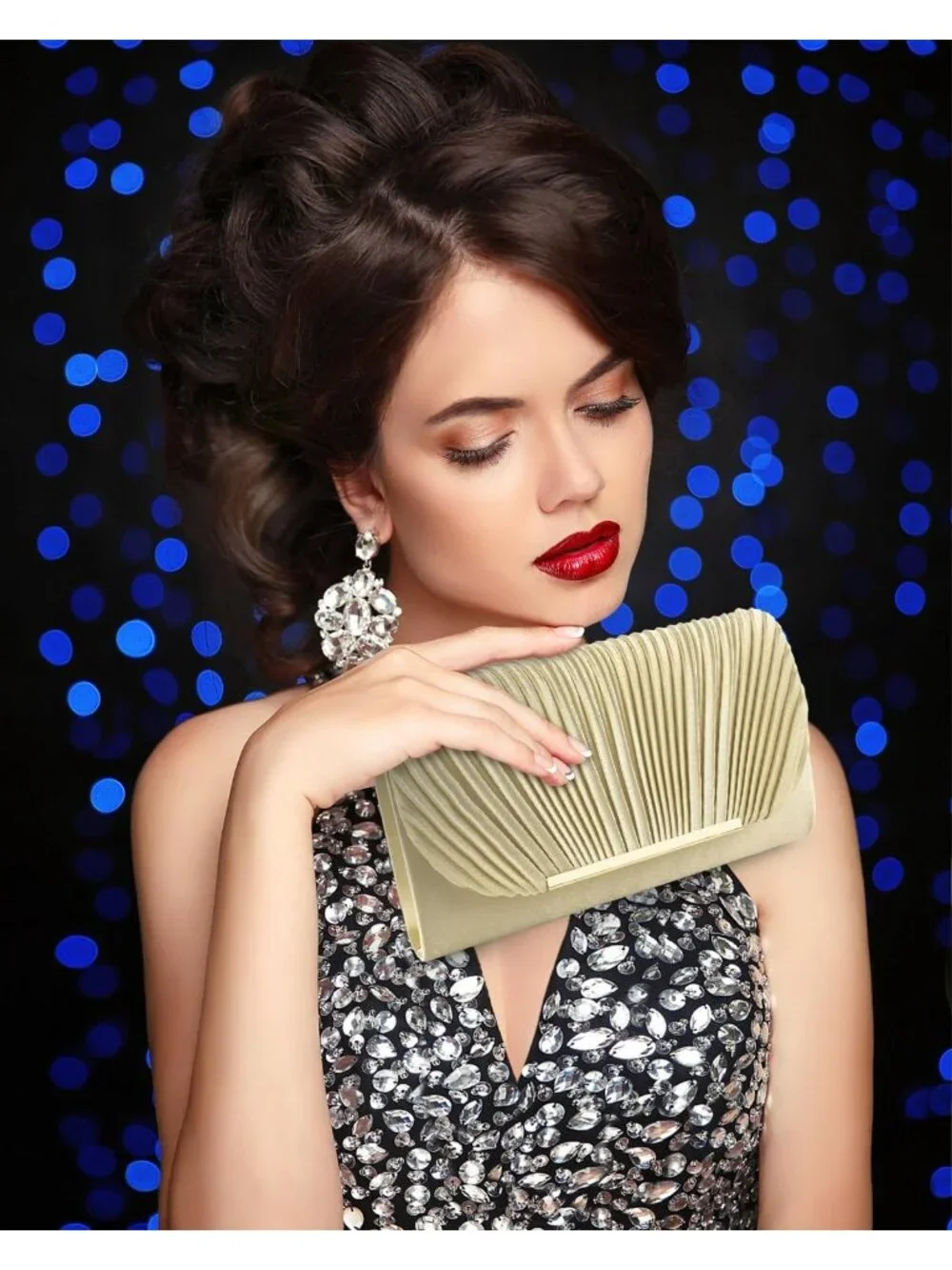 👜Women's Gold Evening Handbags for Formal Wedding Party Prom Shoulder Bags